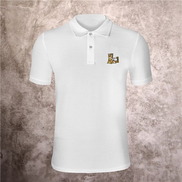 

fashion men black polo shirts 3d tiger skull print short sleeves cool casual clothing super hip hop harajuku wholesale, White;black