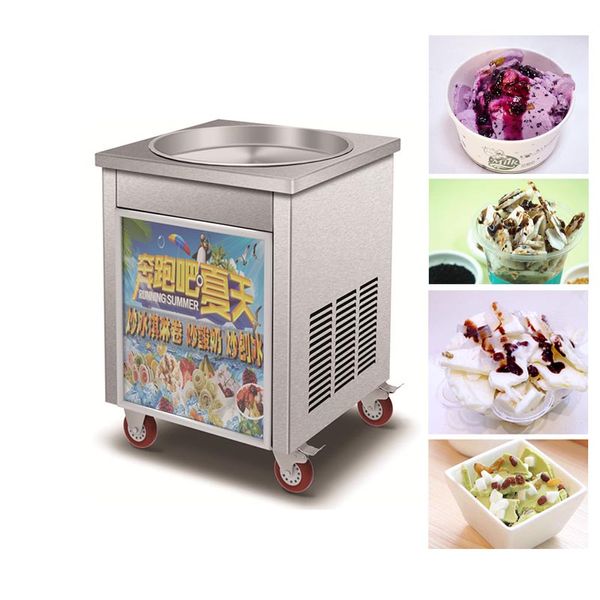 Elektrische gebratene Eismaschine, Thai-Pfanne, gebratenes Joghurt-Eis, gerollte Maschine, kommerzielle Smoothie-Maschine, 220 V/110 V