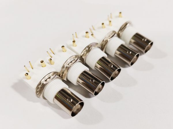 

right angled pcb mount jack bnc female connector adapter white color/10pcs