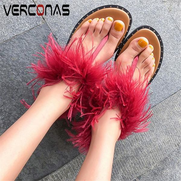 

fashion woman sandals flats arrival feather decoration shallow casual ankle strap round toe shoes, Black