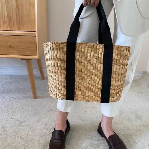 

evening bags messenger straw women handmade woven basket bolsa tote summer bohemian beach canvas lady handbag