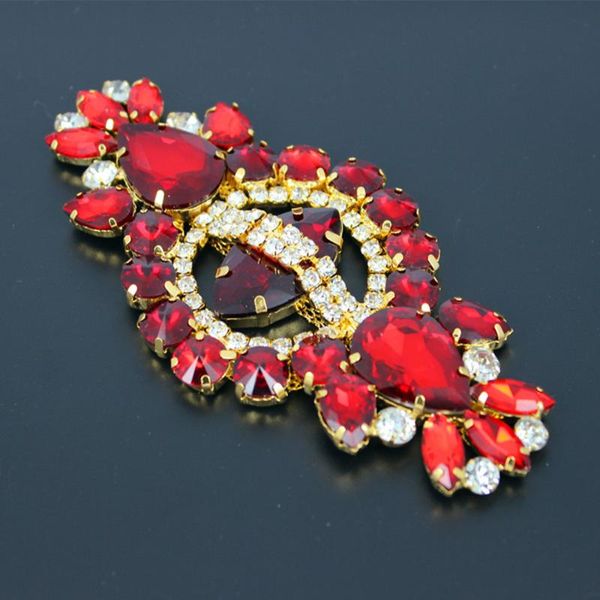 

wedding sashes 12*5.8cm gold sash belt red rhinestone appliques bridal headband applique for wedidng dress bag decorations, White