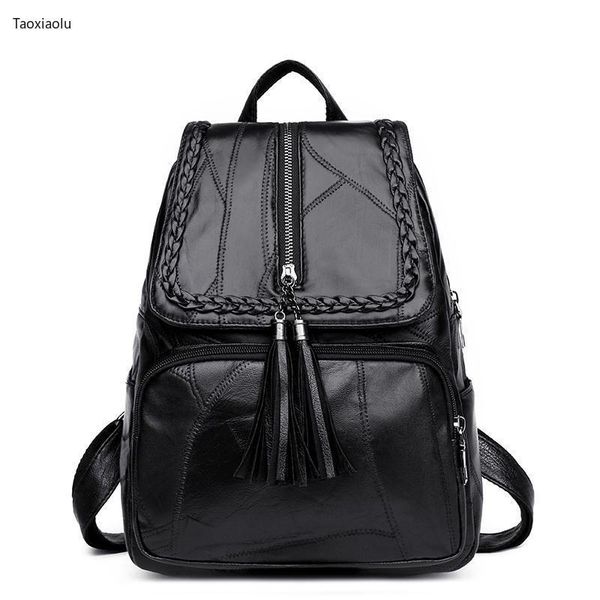 

women backpack simple casual school bag medium size leather girl daily travel bags mochila feminina style
