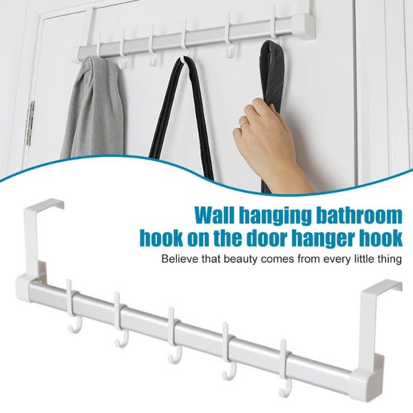 

hooks & rails wall mounted bathroom utensil rack hanging bags towel hat with 5 removable hanger organizer