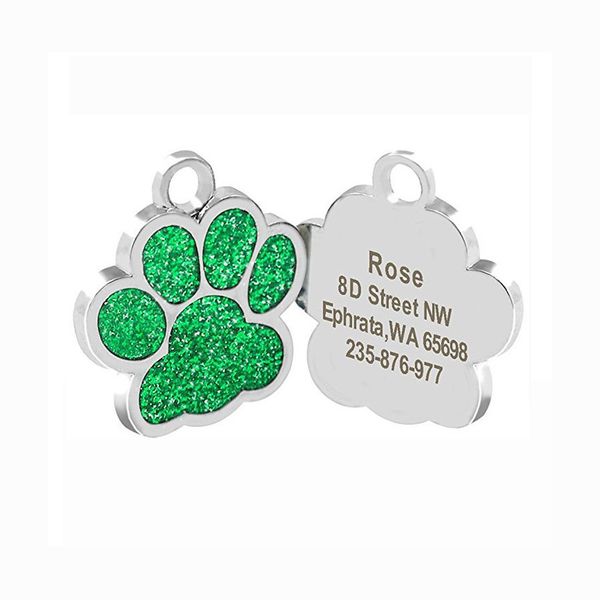

2021 new diamond footmark pendant pet id cat dog tag