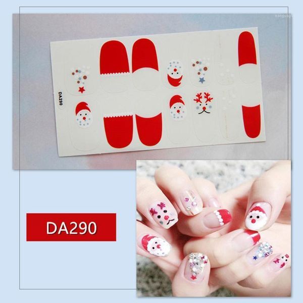

christmas nail sticker back with glue watermark film packaging winter snowflake full wraps diy decoration manicure tool1, Black