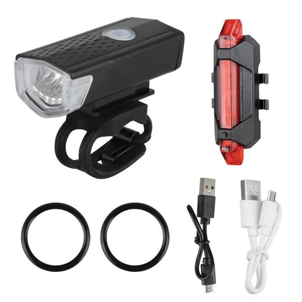 

set bike light rechargeable led combo cycling safety lights