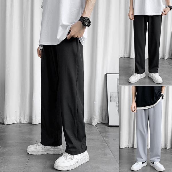 

cool ice silk drop summer casual men's loose sports breathable pants student trend, Black