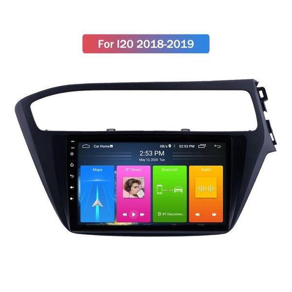 Carro DVD Player Duplo 2 Din Autoradio Quad Núcleo Estéreo Estéreo Adequado para Hyundai I20 2018-2019 Multimedia GPS