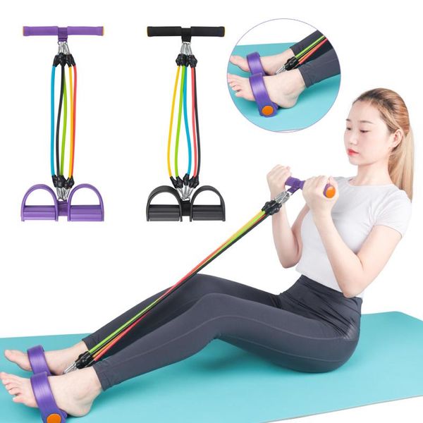 

fitness gum 5 tube latex pedal exerciser sit-up pull rope expander elastic resistance bands equipment pilates workout