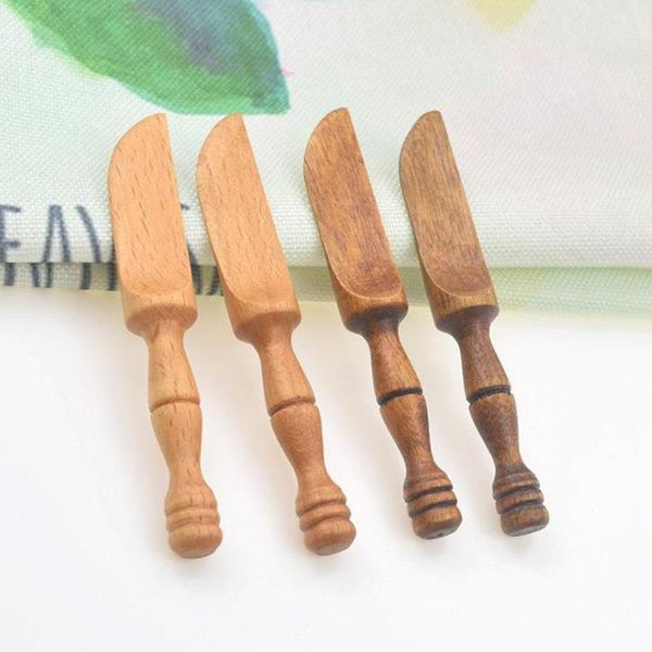 

dinnerware sets 100pcs knife dinner knives tableware wooden mask jam butter salad paste coating cutlery no446