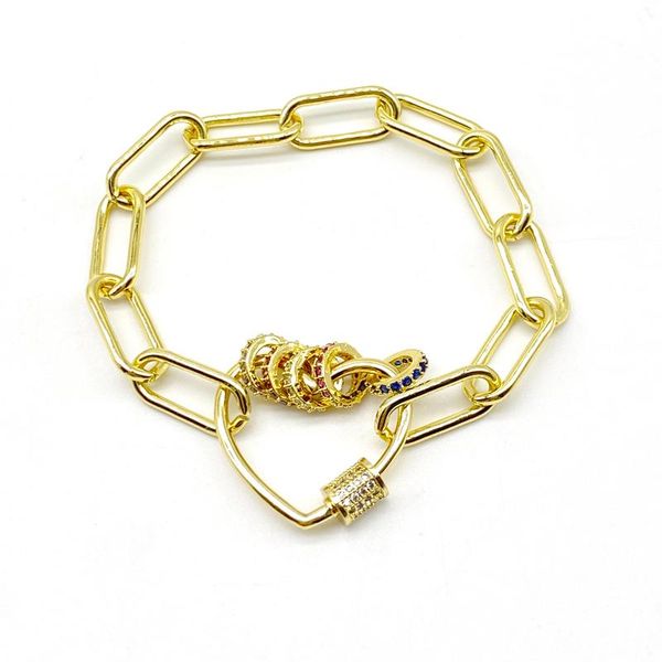 

5pcs/lot micro paved cz charms gold color clasp adjustable chain bracelets, Black