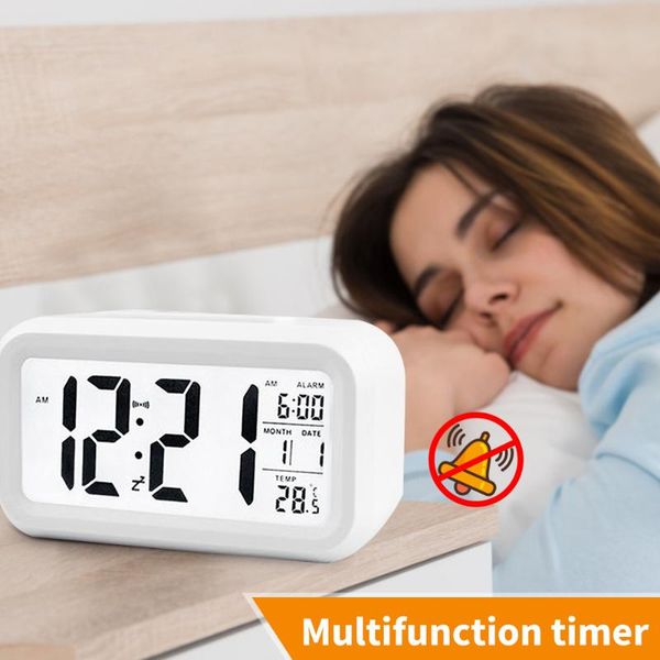 

other clocks & accessories 1pcs smart induction alarm clock led display digital backlight calendar desksnooze mute electronic watch batt