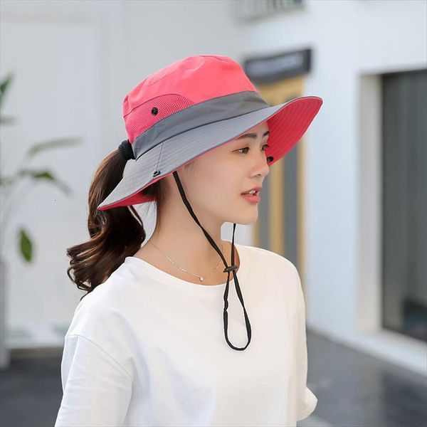 

parent child summer foldable sun fisherman hat men women wide brim casual travel beach sunscreen uv protection cap, Blue;gray