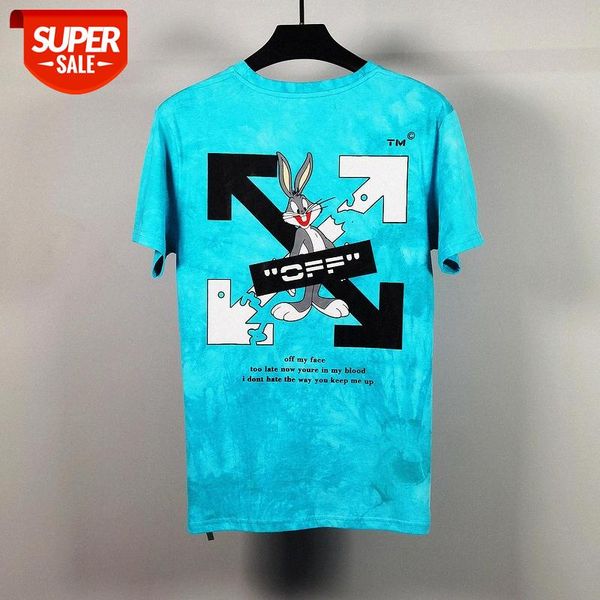 

brand ow animal bugs bunny creative casual loose short sleeve #wn7v, White;black