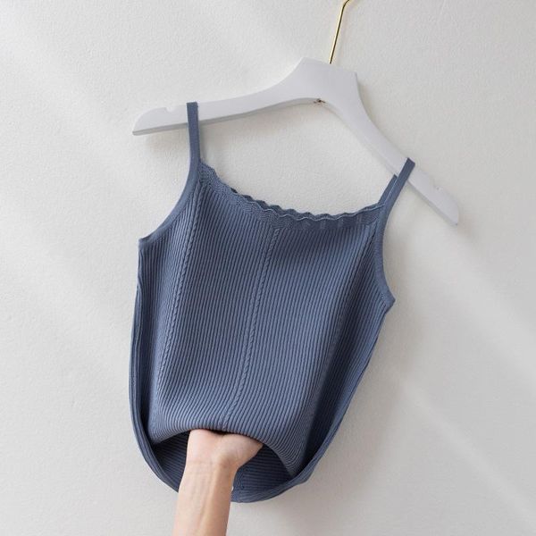 

women's tanks & camis summer basic femme tank spaghetti women clothing casual short shirts slim elastic tees, White