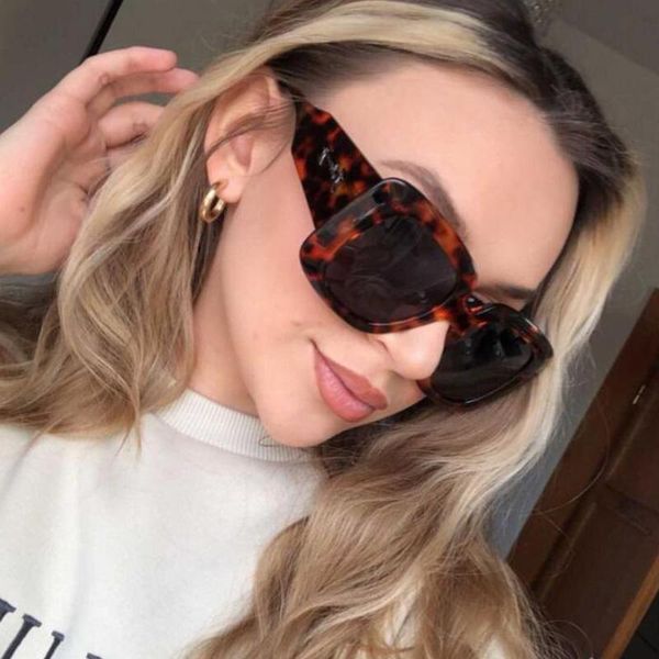 

sunglasses oversized leopard unique designer women men classic luxury shades 90s brown square sun glasses 2021 fashion uv400, White;black