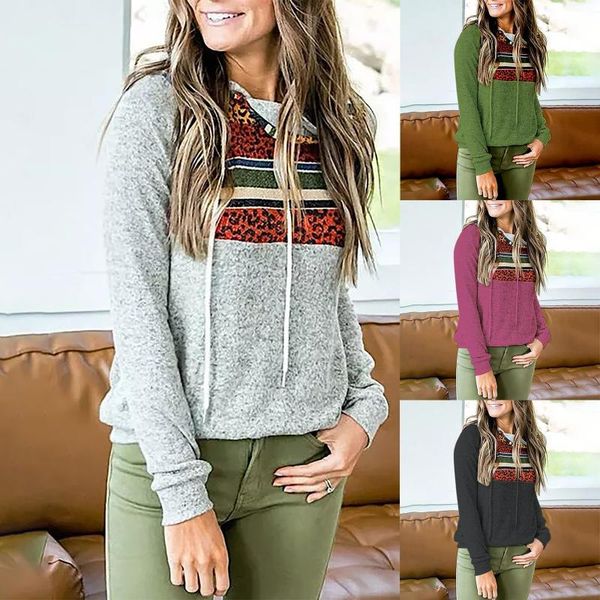 

women's hoodies & sweatshirts 2021 fashion autumn and winter casual retro printing hooded pullover turtleneck long-sleeved top, Black