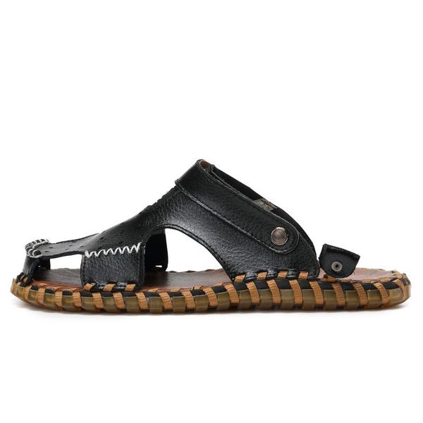 

sandals sandals-men ete heren sandalias playa rasteira casa piel vietnam masculino sandal transpirables para verano de sport for shoes, Black