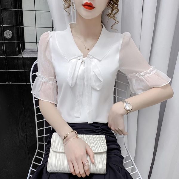 

women's blouses & shirts fashion design of korean version in summer 2021, White