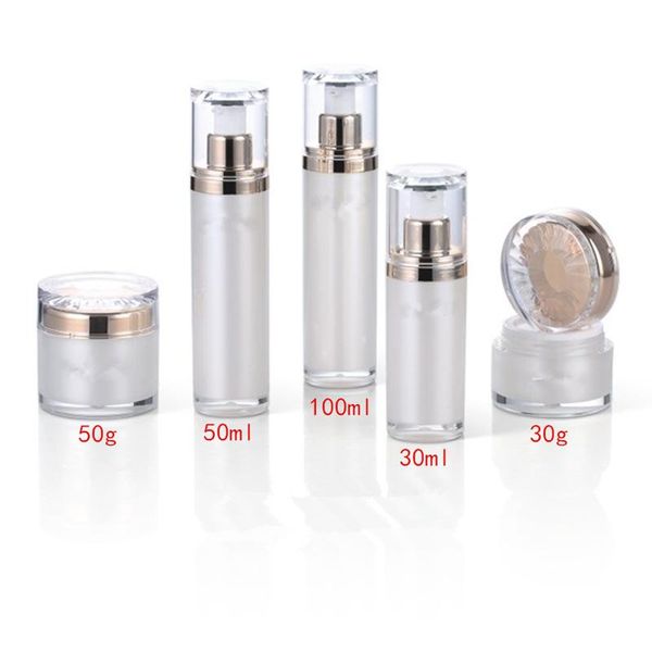 

storage bottles & jars 30pcs 30g,50g, acrylic cream jar empty cosmetic packing container, 30ml 50ml lotion pump bottle clear cap