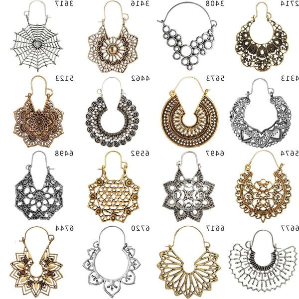 

earrings simple accessories spider web semicircle pattern c word carved water drop fan earrings, Golden