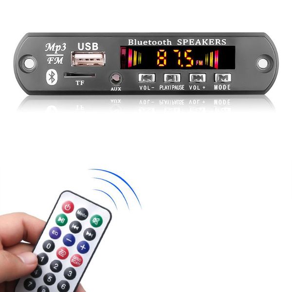 

bluetooth 5.0 car mp3 decoder board 6v-18v handssupport recording fm tf card aux with mic audio module 2*25w & mp4 players