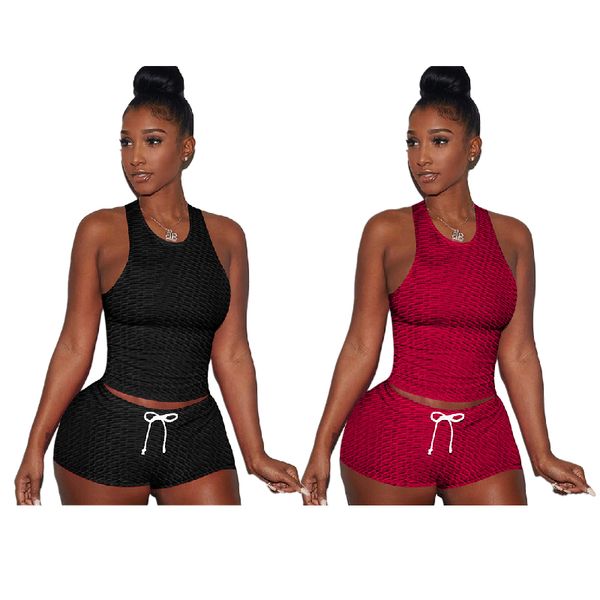 

yoga set women tracksuits sleeveless shorts tight lace elasticity mid waist summer daily movement work out two piece suit ych, Gray