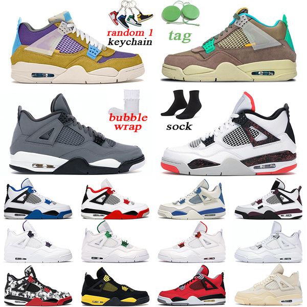 

4 nostalgia mens basketball shoes 4s black cat university blue fire red white oreo men trainer sports sneakers