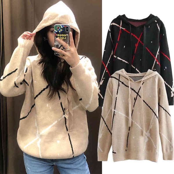 

tank women autumn list hoodie core spun jacquard long sweater upper mesh, White