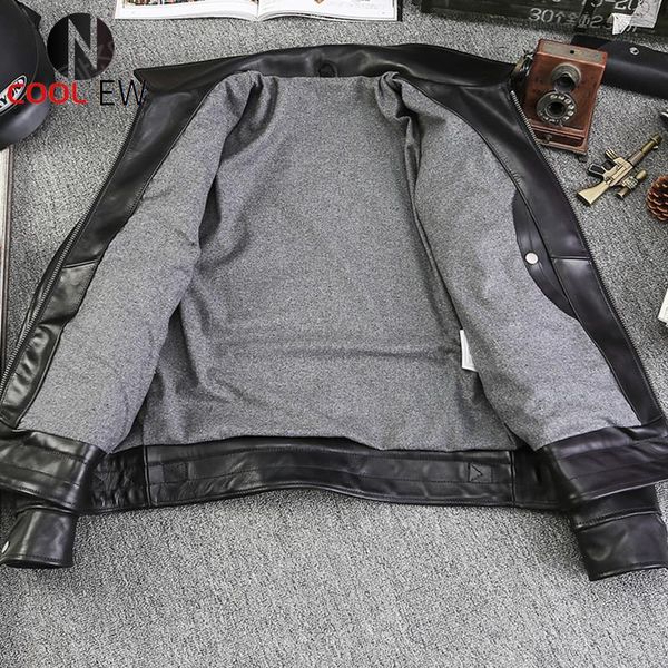 

men's leather & faux 2021 black genuine jacket men japan casual style plus size 4xl real natural cowhide autumn slim fit short coat