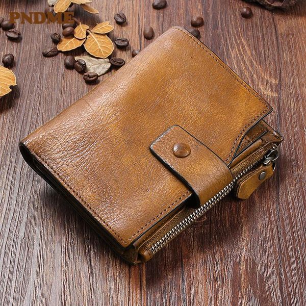 

wallets pndme vintage luxury genuine leather men's women's small wallet designer real cowhide multi card holder coin purse, Red;black