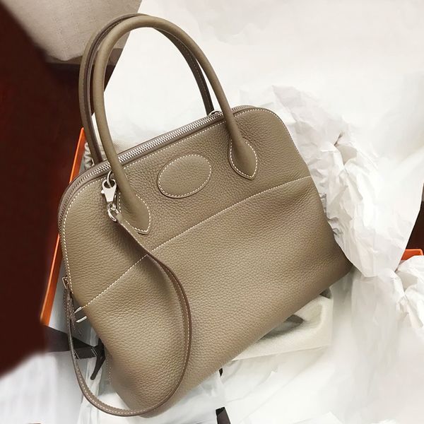

75% off luxury handbag new style bowling bag baolai togo lychee grain head layer cow leather portable one shoulder slanting shell women&#039