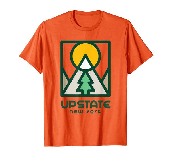 

upstate new york t-shirt - retro mountain trees, White;black