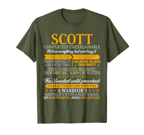 

Mens SCOTT Completely Unexplainable Shirt First Name Tee, Mainly pictures