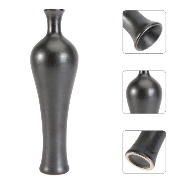 

vases 1pc room upholstery vase pottery craft ornament (black)