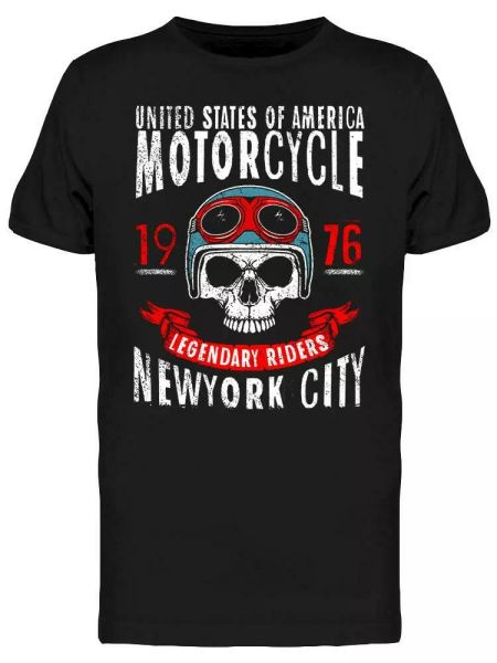 

u.s.a. legendary drivers skull tee men's -image by shutterstock, White;black