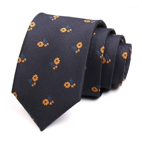 

new design men's floral print tie fashion gentleman 7cm navy blue neck tie for men business suit work party necktie gift box1, Black;gray