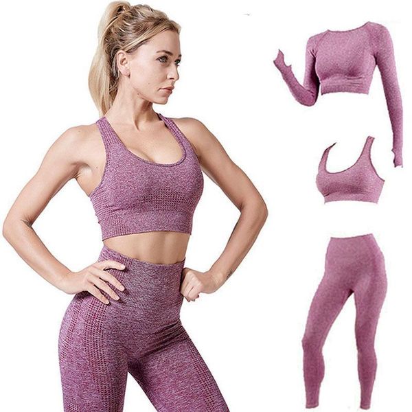 

yoga outfit 2/3pcs seamless set gym fitness clothing women suit sportswear female workout tracksuit sport clothes training tights