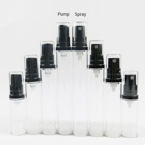 

airless perfume plastic transparent small empty spray pump bottle 5ml 10ml 15ml makeup skin care refillable travel packing bottles