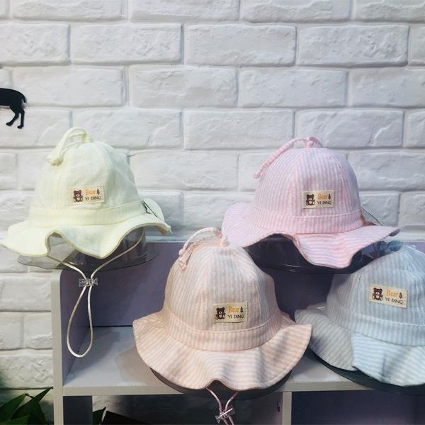 

cloches korean baby fisherman hat 6-12 months cotton thin children's fashion tide spring and autumn sun, Blue;gray