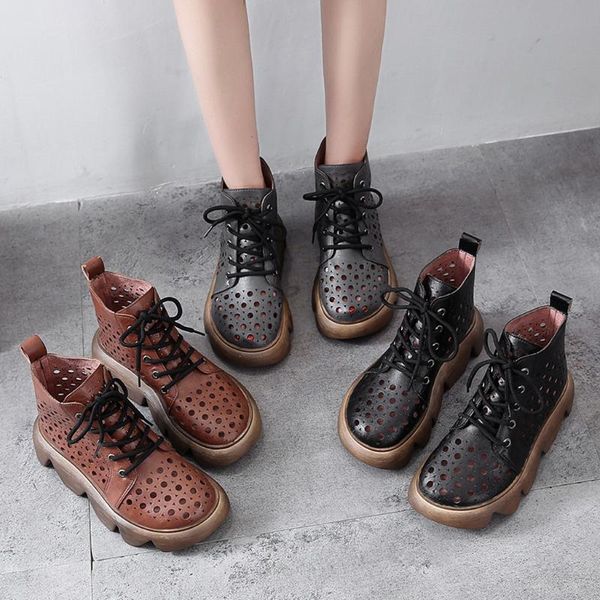 

boots 2021 sell casual women's shoes through retro fashion comfortable wild women ankle hollow, Black