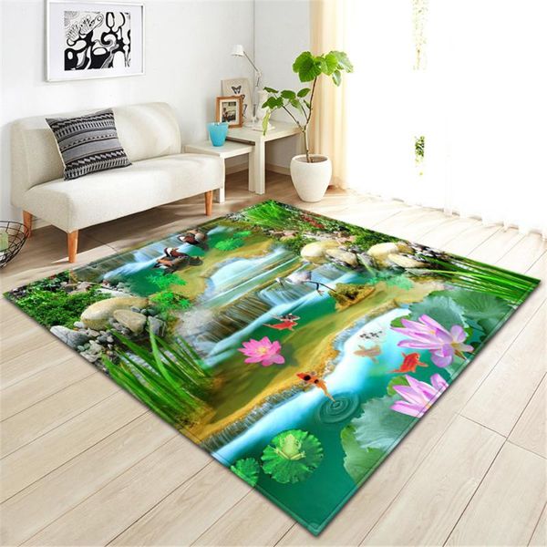 

carpets pastoral parlor bedside floormat area rug flannel non slip memory foam bedroom children playmat large living room 3d
