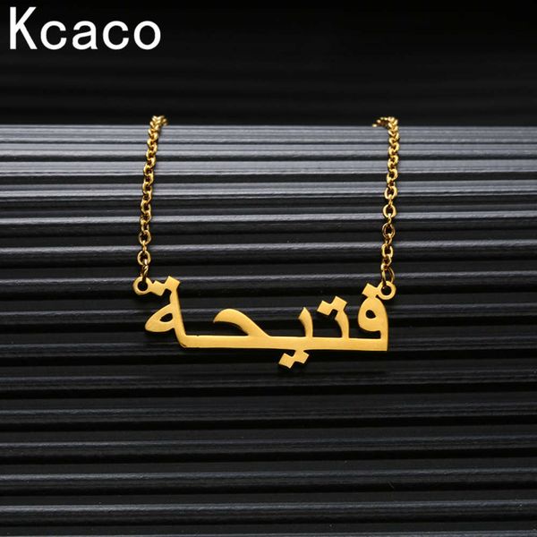 

islam jewelry personalised letter type hanger s rvs gold custom arabic name chain women bride girl poison, Black