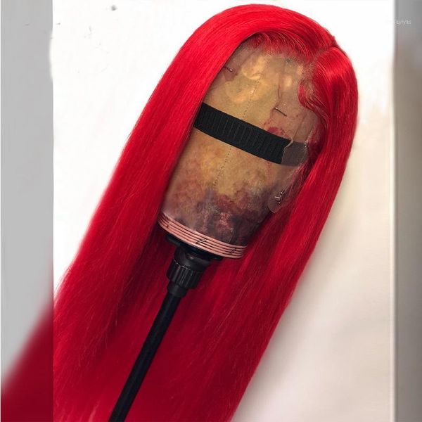 

preplucked sliky straight 99j wine red color wigs lace front closure synthetic wig with baby hair cosplay1, Black