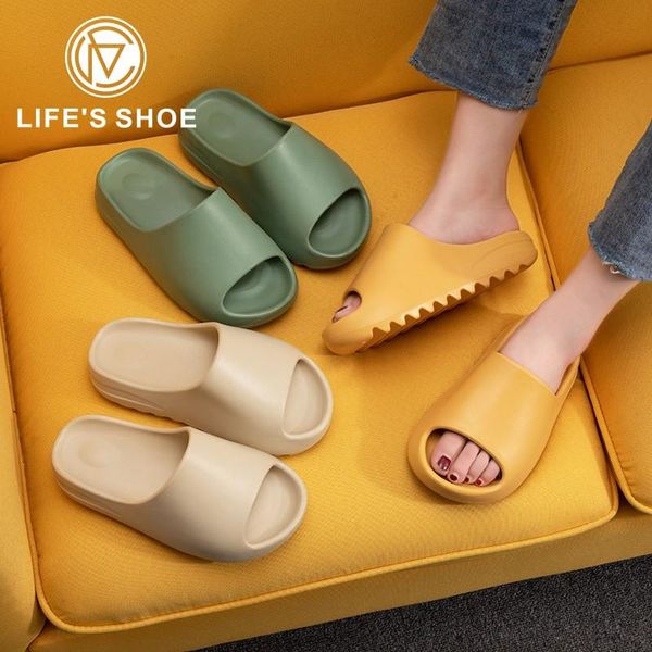 

indoor comfortable soft slippers men women non-slip bathroom home shoes flat eva thick sole slides women's sandals beach, Black