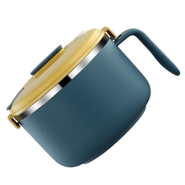 

bowls 1pc serving bowl with lid stainless steel noodle practical rice