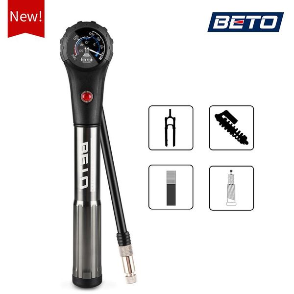 

bike pumps beto combo bicycle for tire fork hose pump high pressure gauge road mtb cycling air inflator hand