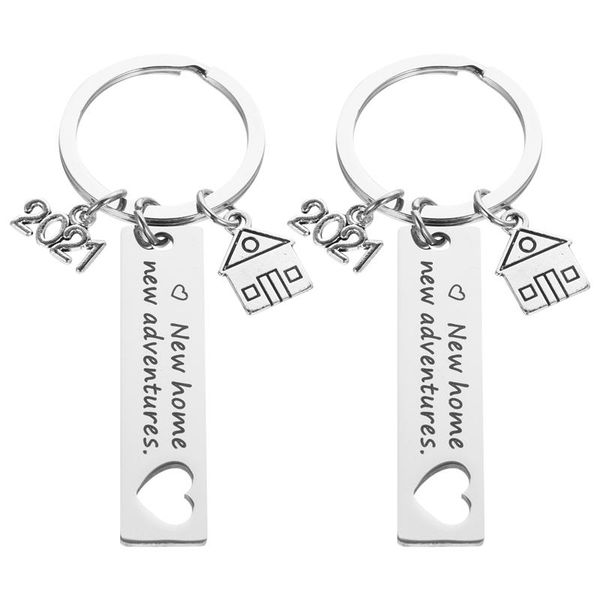 

10pc2pcs letter new house theme keychains gifts keyrings bag ornaments, Silver
