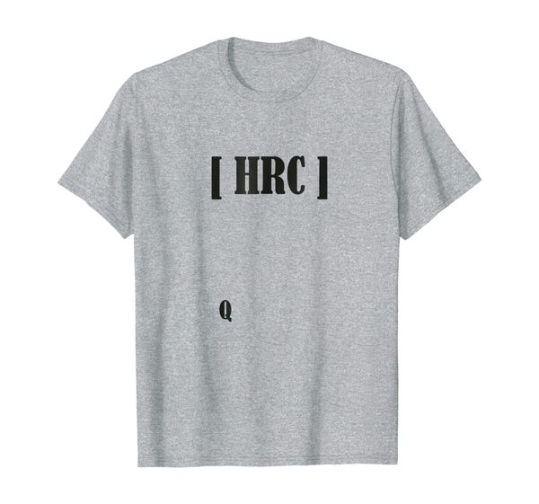 

q qanon hrc in brackets clinton t shirt, White;black
